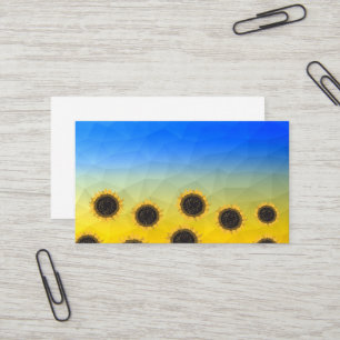 Ukraine Gelbe Geometrie Maschenmuster Blume Visitenkarte