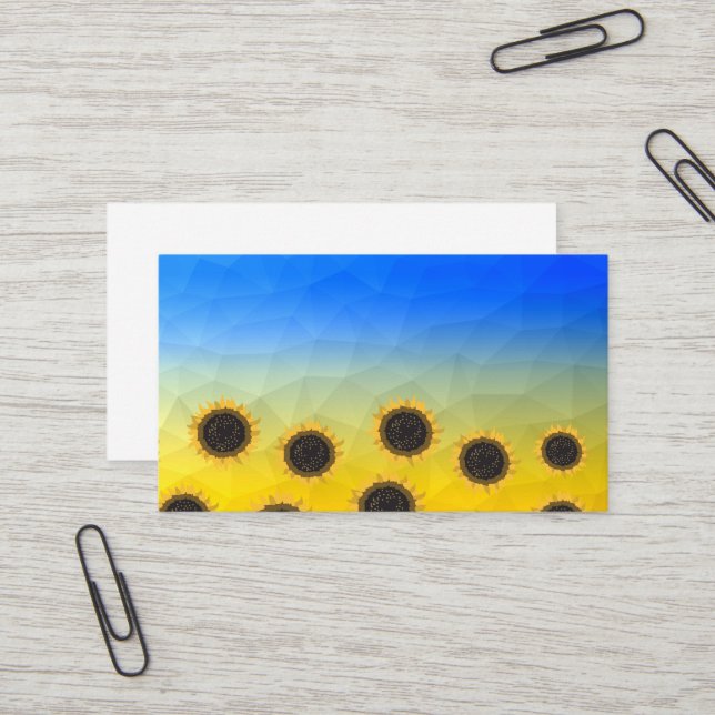 Ukraine Gelbe Geometrie Maschenmuster Blume Visitenkarte (Vorderseite/Rückseite Beispiel)