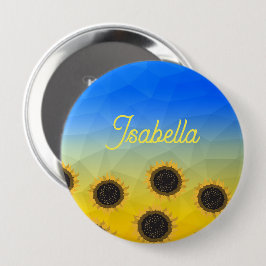 Ukraine Geometrie Maschenmuster Blume Ihr Name Button