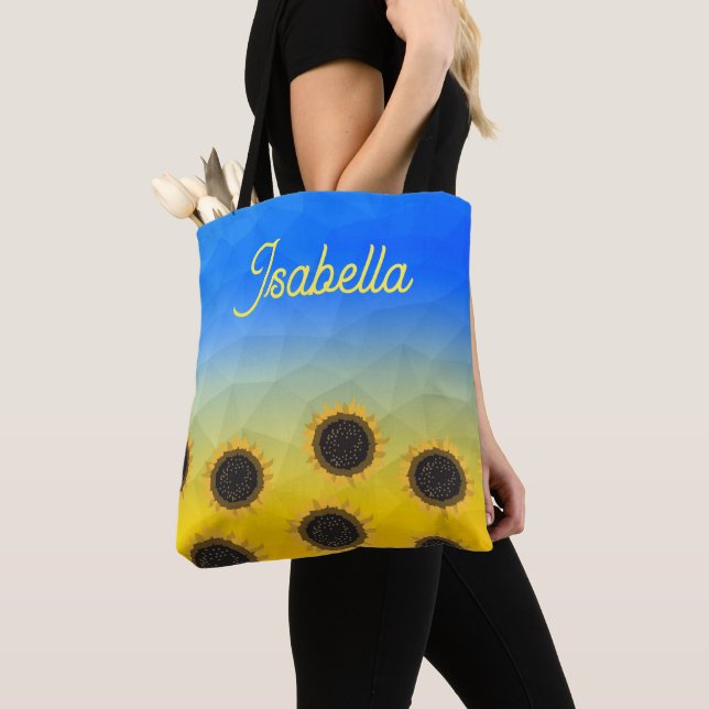 Ukraine Geometrie Mesh Sonnenblumen Individuelle N Tasche (Von Nahem)