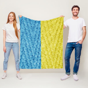 Ukraine gestrickte Flagge Fleecedecke