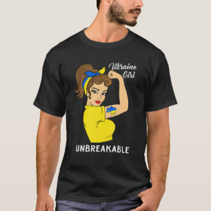 Ukraine Girl Unbrechliche ukrainische Flagge Stark T-Shirt