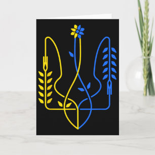 Ukraine Golden Trident Symbol Ukrainische Flagge M Karte