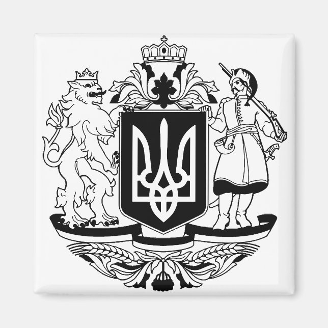 Ukraine Größeres Wappen Magnet (Vorne)