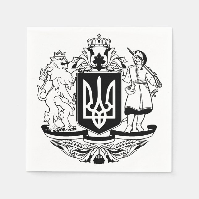 Ukraine Größeres Wappen Serviette (Vorderseite)