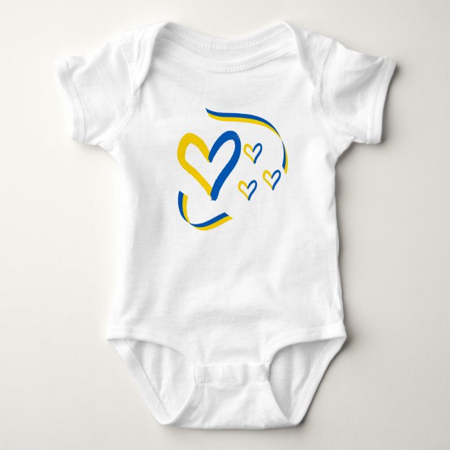 Ukraine Herz Baby Bodysuit Strampler (Vorderseite)