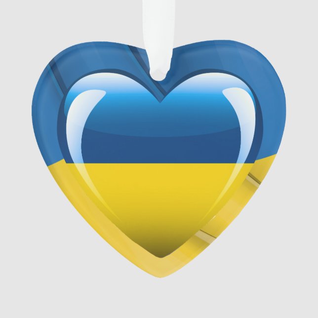 Ukraine Herz Ornament (Vorderseite)