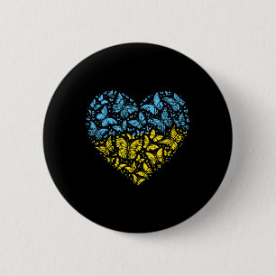 Ukraine Herz Schmetterlinge Ukrainische Frauen Mäd Button