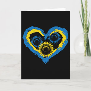 Ukraine Herz Sonnenblumen Ukrainische Unterstützun Karte