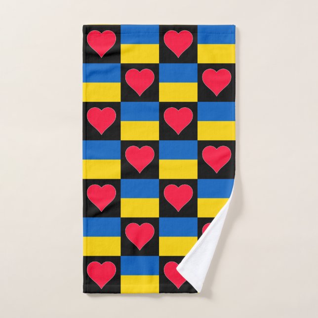 Ukraine Herz und Flag Muster Spaß ukrainisch Handtuch (Handtuch)