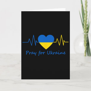 Ukraine Herzschlag Bete Für Ukraine Stolz Flagge F Karte