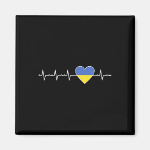 Ukraine Herzschlag-Flagge Unterstützung Ukrainisch Magnet