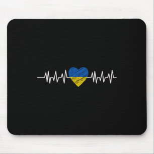 Ukraine Herzschlag Puls Ukraine-Flagge Ich liebe d Mousepad