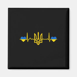 Ukraine Herzschlag Ukrainische Flagge Goldener Dre Magnet