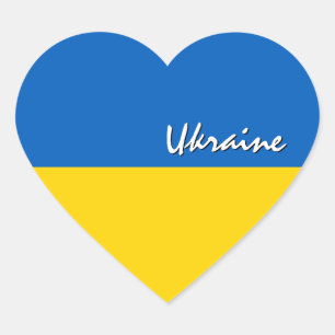 Ukraine Herzsticker, Patriotische ukrainische Flag Herz-Aufkleber