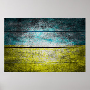 Ukraine-Holzflagge Poster