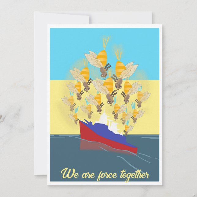 Ukraine invitation colorée "jaune bleu" (Devant)