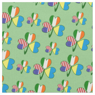 Ukraine Irland USA Kleeblatt-Flagge Personalisiert Stoff