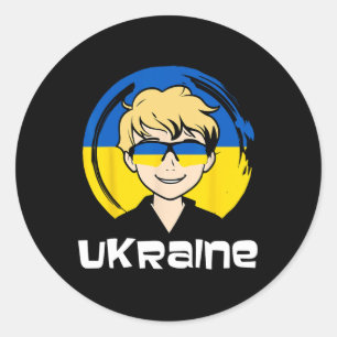 Ukraine Junge  Runder Aufkleber