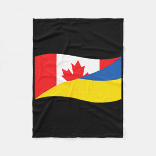 Ukraine Kanada Doppelflagge Einheit Patriotic Quer Fleecedecke