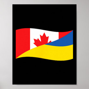Ukraine Kanada Doppelflagge Einheit Patriotisches Poster