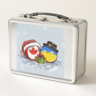 Ukraine Kanada Polandball Country Country Metall Brotdose