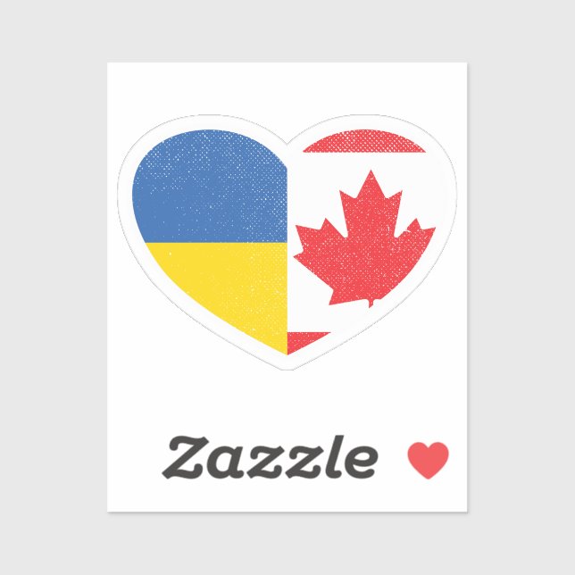 Ukraine Kanadisches Liebe für die Ukraine Kanadisc Aufkleber (Blatt)