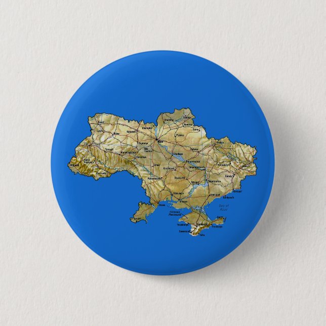 Ukraine-Karten-Knopf Button (Vorderseite)