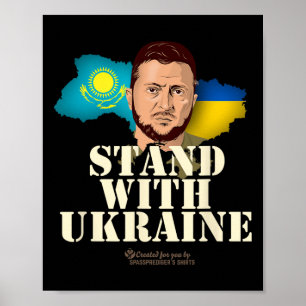 Ukraine Kasachstan Wolodymyr Selenskyj Steh mit de Poster