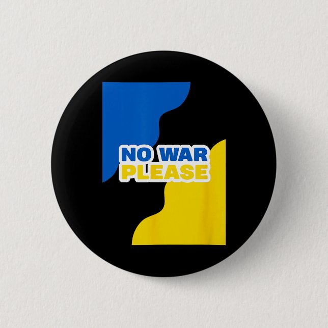 Ukraine Kein Krieg Bitte Frieden Mit Ukrainischer  Button (Vorderseite)