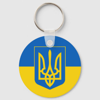 Ukraine-Konflikt mit Gelb- und Blauer Flagge Schlüsselanhänger