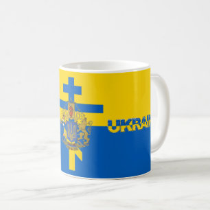 Ukraine-Kreuz und Nationalemblem Kaffeetasse
