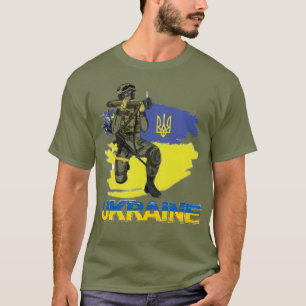 Ukraine Krieger Militär Soldat Dreizack Zelensky  T-Shirt