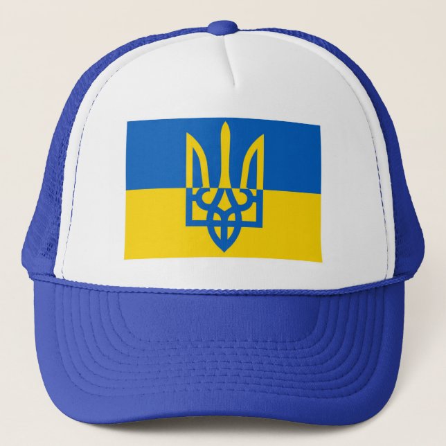 Ukraine Kriegertrident Ball Cap Truckerkappe (Vorderseite)