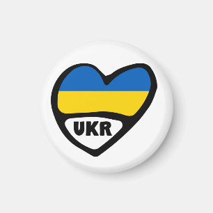 Ukraine Ländercode Flaggenherz, UKR Magnet