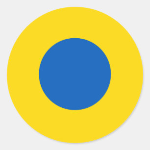 Ukraine-Länderflagge Rundkreiszeichen Runder Aufkleber