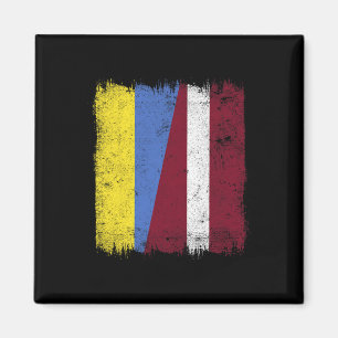 Ukraine Lettland Halbe Flagge Ukrainisch Lettische Magnet