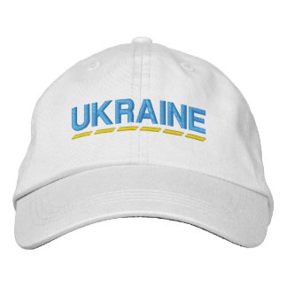 UKRAINE: Licht blau und gelb auf weiß Bestickte Baseballkappe