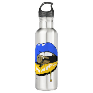 Ukraine Lippen Edelstahlflasche