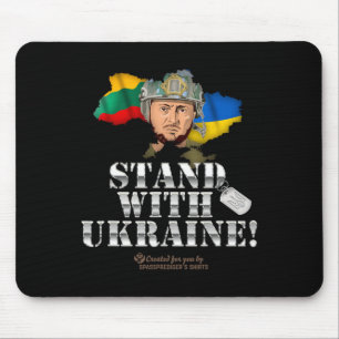 Ukraine Litauen Flaggen Hundemarke Zelensky Steh W Mousepad