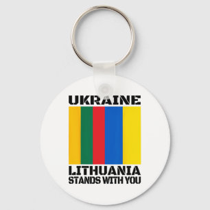 Ukraine Litauen steht mit dir Litauische Unterstüt Schlüsselanhänger