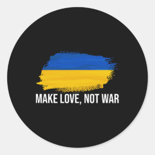Ukraine Make Love Not War Runder Aufkleber