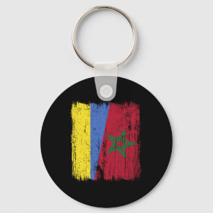 Ukraine Marokko Halbe Flagge Ukrainische Marokkani Schlüsselanhänger