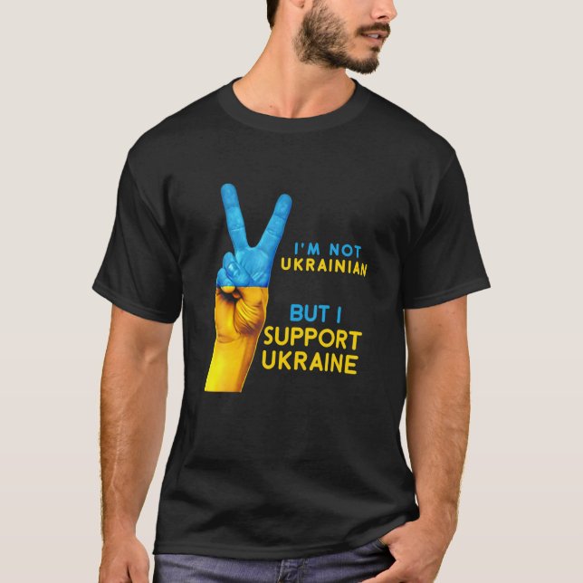 Ukraine Mens Unterstützung Ukrainischer Großer EU T-Shirt (Vorderseite)