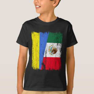 Ukraine Mexiko Halbe Flagge Ukrainisches Mexikanis T-Shirt