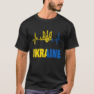 Ukraine mit Flaggenschlager Herzschlag Ukraine ukr T-Shirt