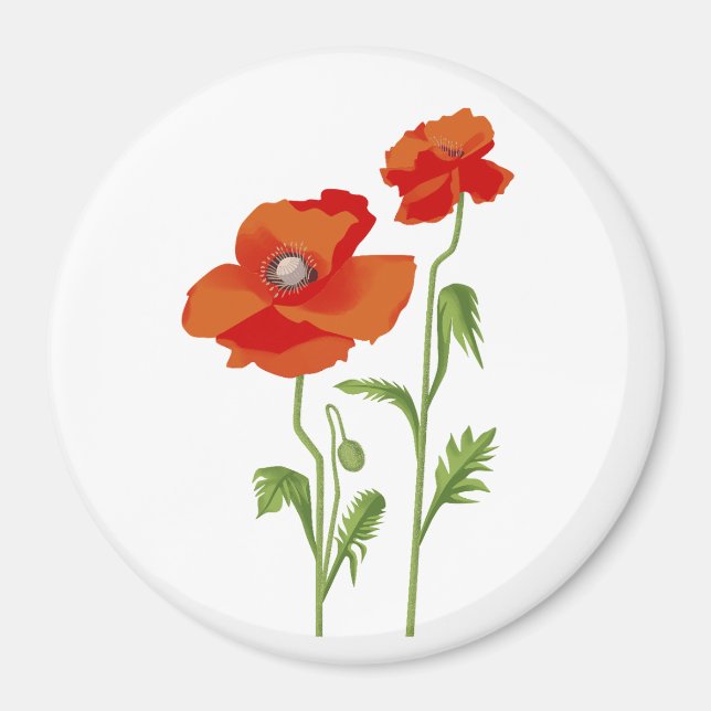 Ukraine "Mohn-Blume" - farbenfroher Magnet (Vorne)