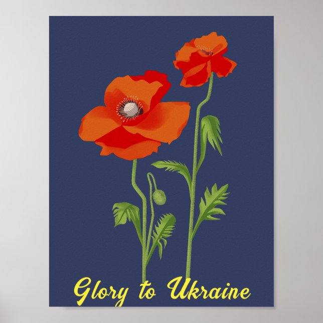 Ukraine "Mohnfriedhof Blume" farbenfroh Poster (Vorne)