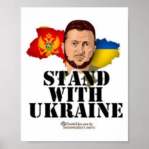 Ukraine Montenegro Wolodymyr Selenskyj Steht Mit Poster