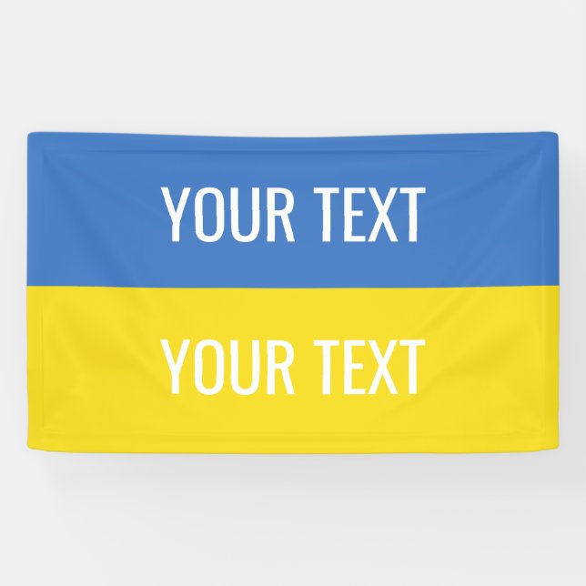 Ukraine - Nationale Flagge der Ukraine Banner (Horizontal)